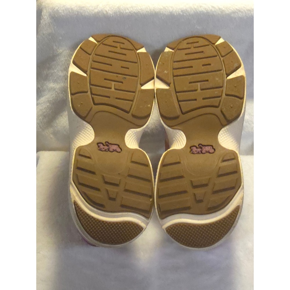Coach CitySole Runner Pink Signature Monogram Leather Suede Sneakers G5057 9B - Picture 5 of 7